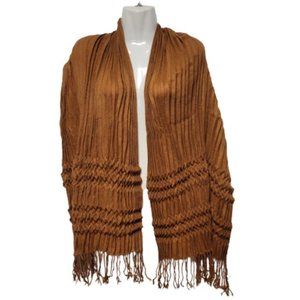 Brown Scarf Accordion StyleScarf Long Scarf- NEW